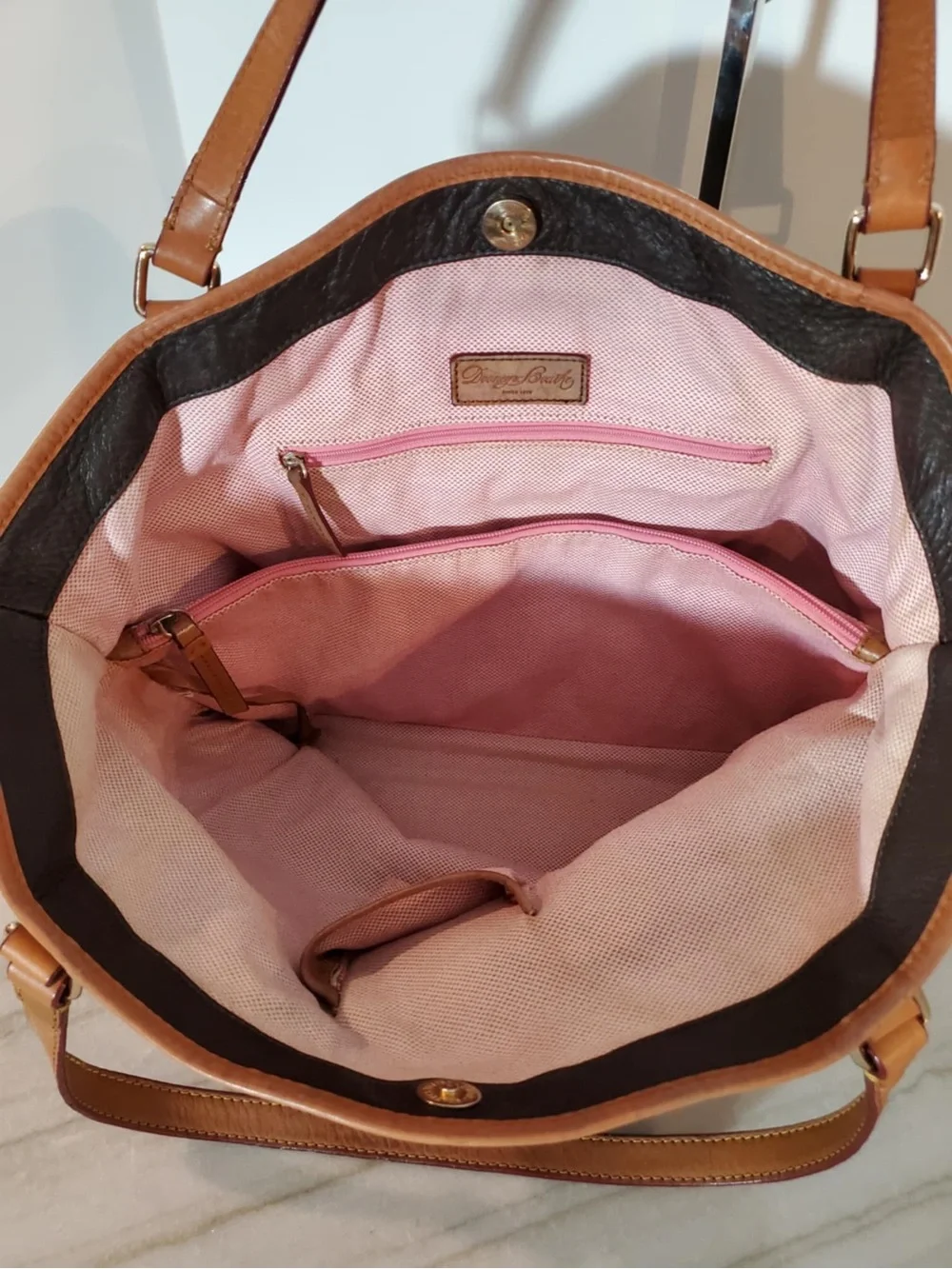 DOONEY & BOURKE Florentine Kristen Black Leather Shoulder Tote‎ Bag VTG